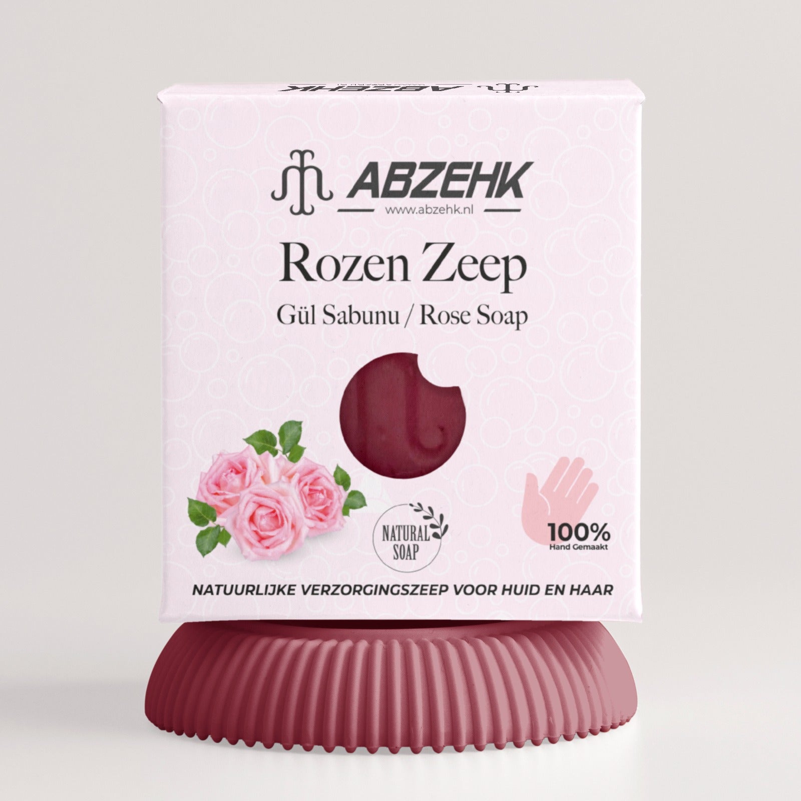 Abzehk Bio natuurlijk Handzeep Blokzeep Rozen zeep 125gr
