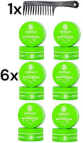 Ronuls Professional hair styling matte wax + gratis Styling Kam Voordeelverpakking 6x 150ml