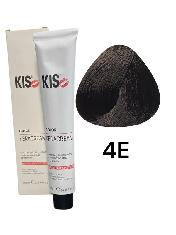 kis 4E - Brun moyen expresso KeraCream Color Color Hair Dye 100ml.