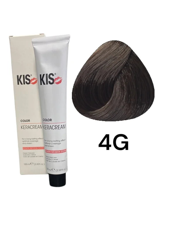 kis 4G - Teinture capillaire KeraCream Color Châtain Doré Moyen 100ml.