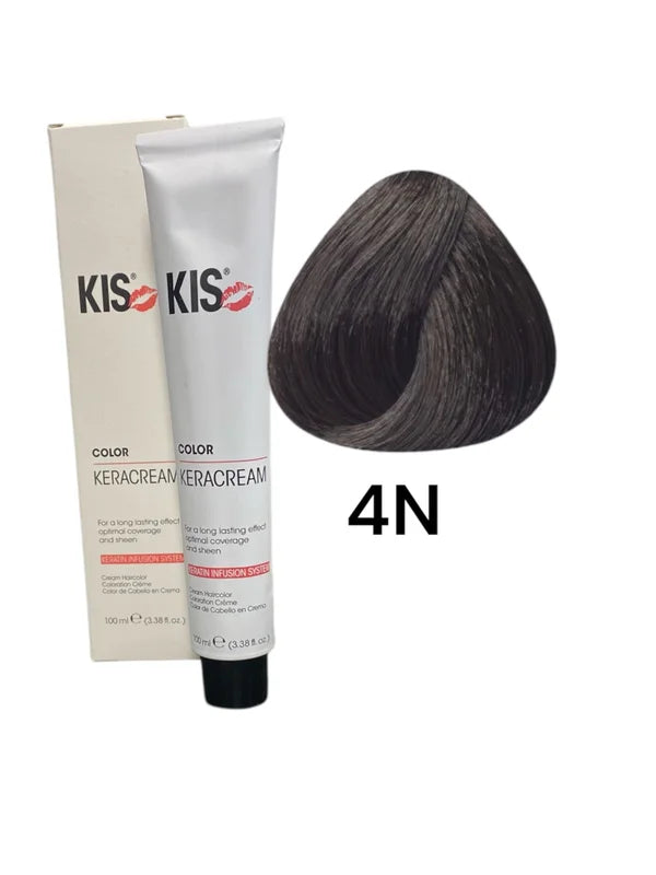 kis 4N - Brun moyen KeraCream Color Hair Dye 100ml.
