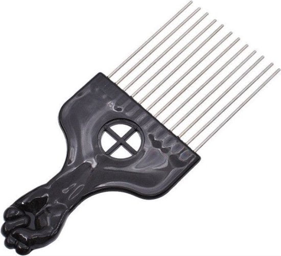 Peigne afro à dents métalliques, pliable