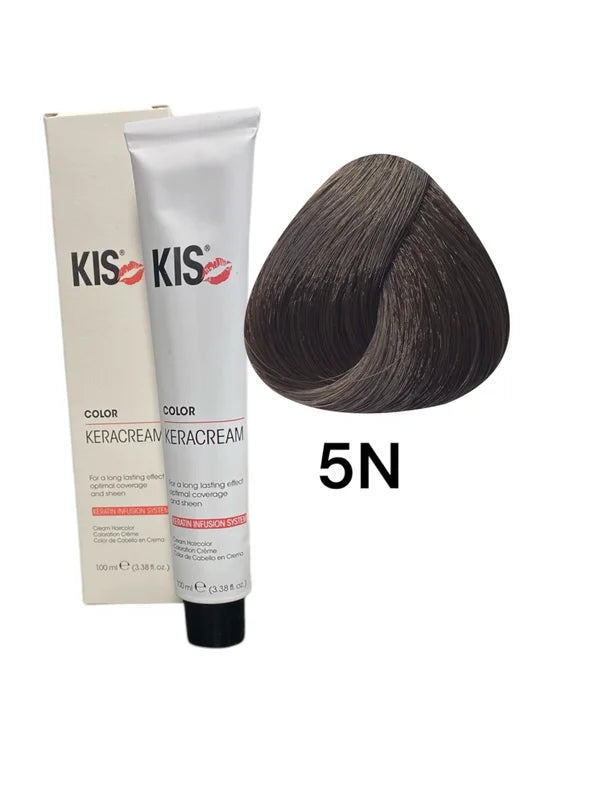 KIS 5N - Teinture capillaire KeraCream Color Châtain Clair 100ml.