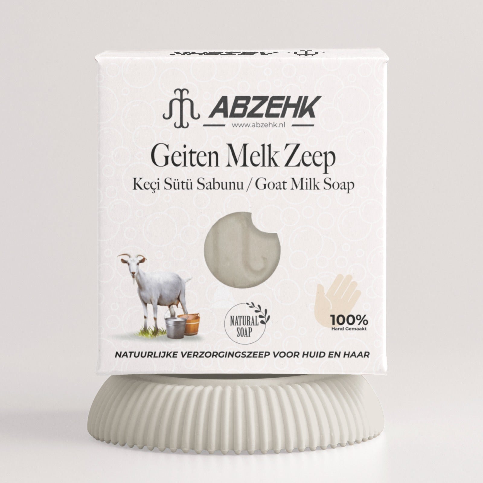 Abzehk Bio natuurlijk Handzeep Blokzeep Geiten Melk zeep 125gr