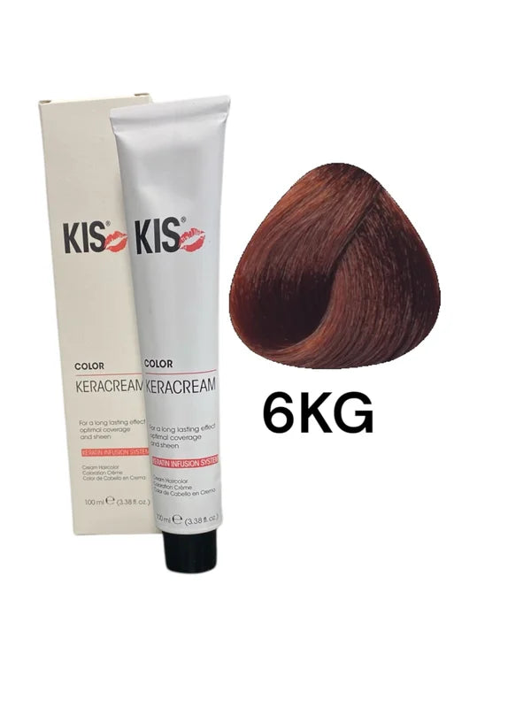 KIS 6KG - Teinture capillaire KeraCream Color Blond Doré Cuivré Foncé 100ml.