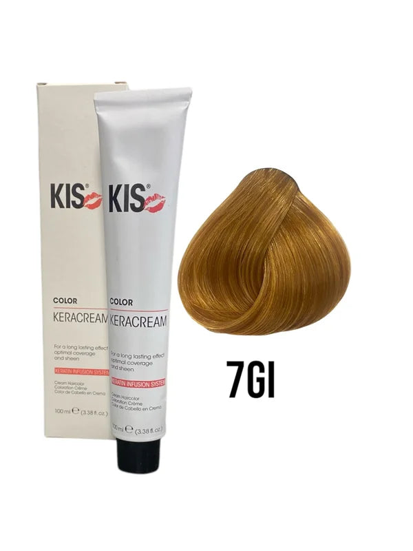KIS 7GI - Teinture capillaire KeraCream Color Intensive Blond Goublon Moyen 100ml.