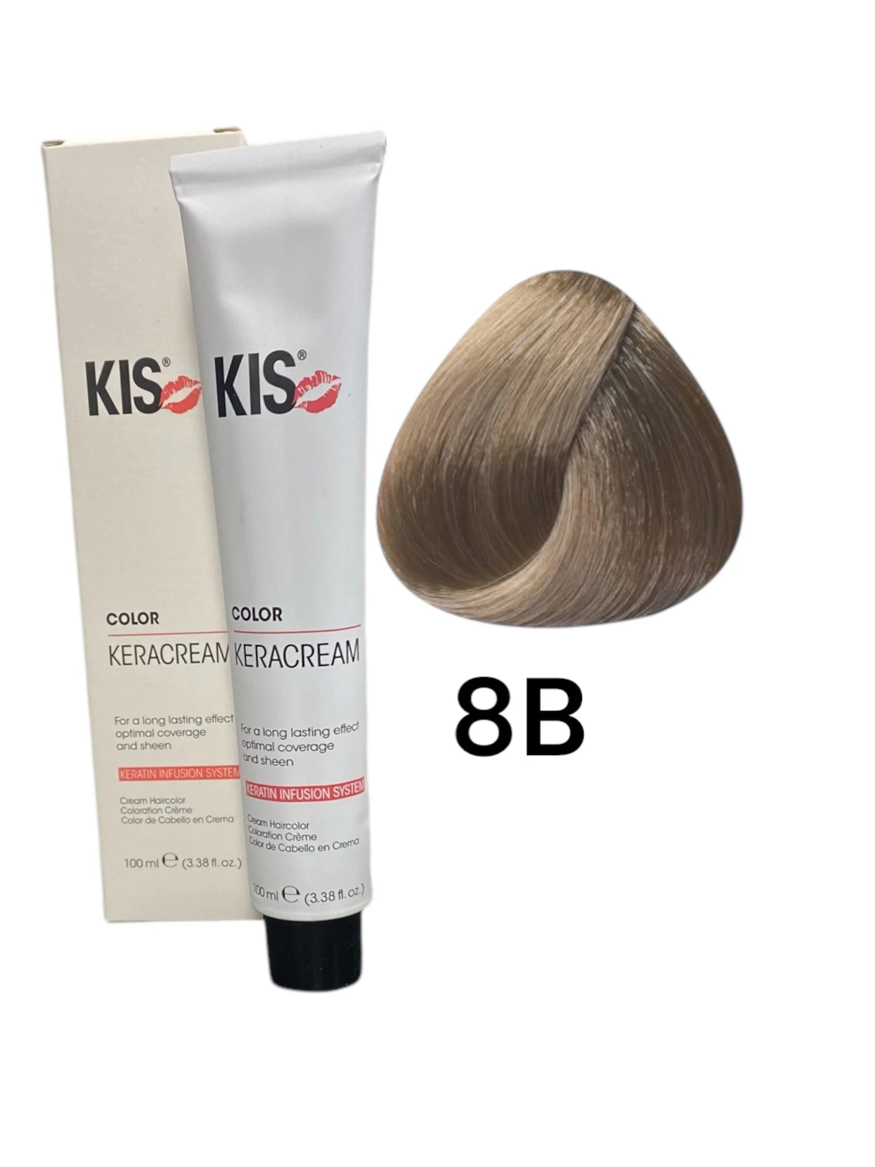 KIS 8B - Beige clair KeraCream Color Color Hair Dyeam 100ml.