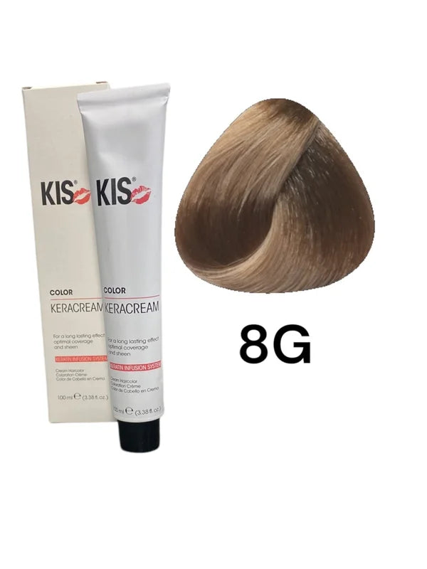 KIS 8G - Blond doré clair KeraCream Color Color Hair Dyeam 100ml.