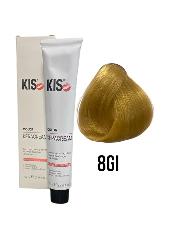 KIS 8GI - Blond doré clair Intensif KeraCream Color Hair Dye 100ml.
