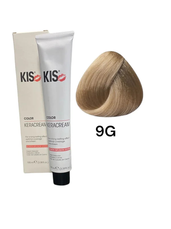 KIS 9G - Blond doré très clair KeraCream Color Color Hair Dyeam 100ml.
