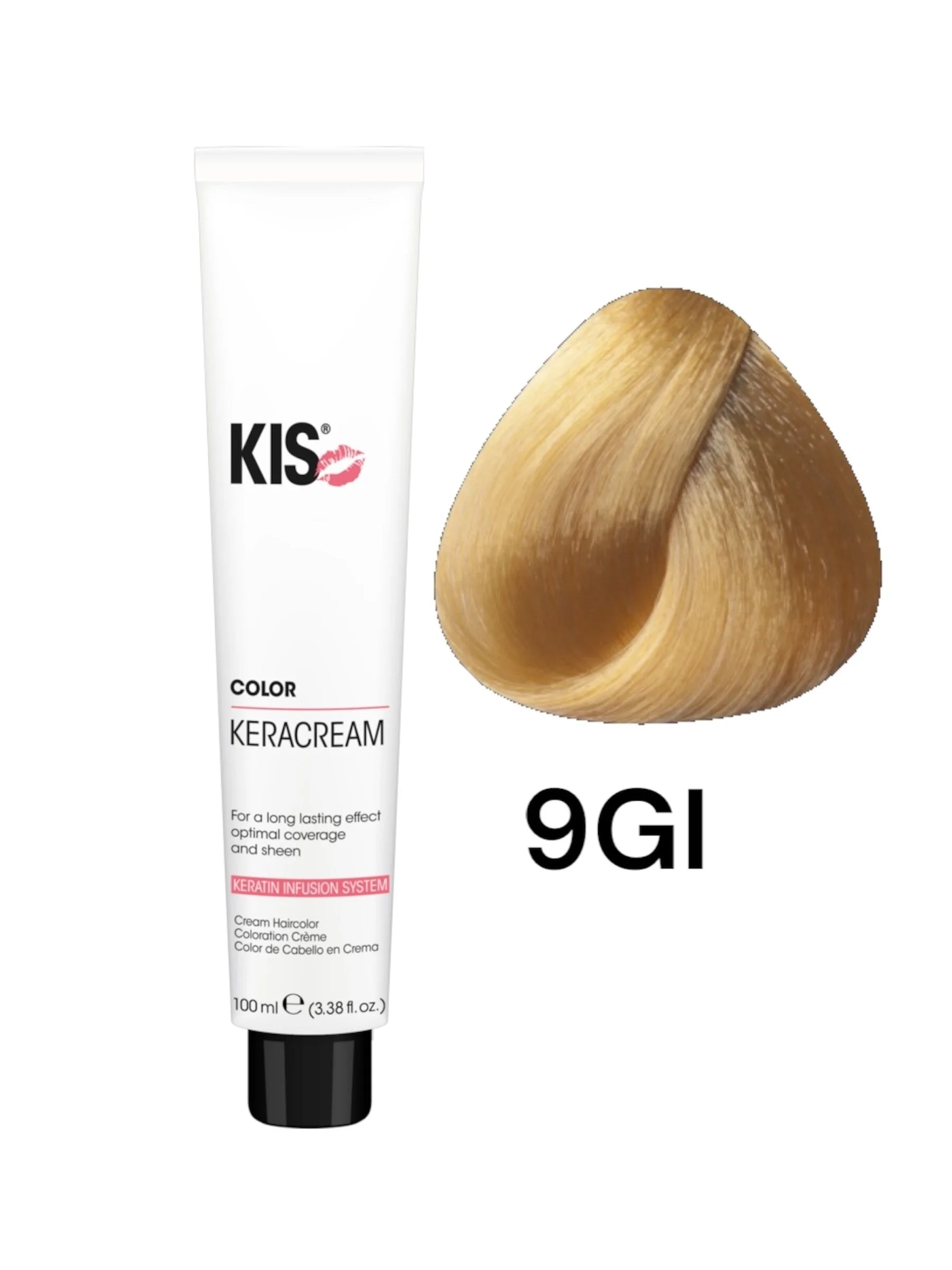 KIS 9GI - Coloration capillaire KeraCream Color Intensive Blond Doré Très Clair 100ml.