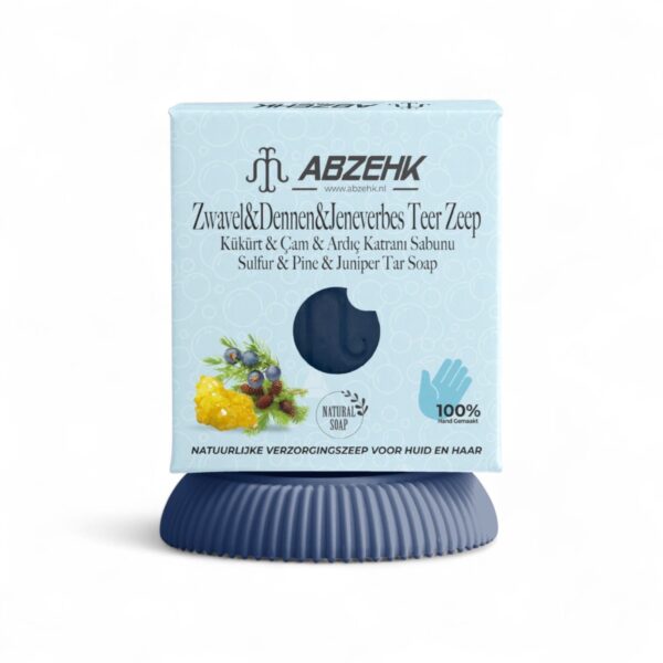 Abzehk Bio natuurlijk Handzeep Blokzeep Zwavel &Dennen & Jeneverbes Teer zeep 125gr