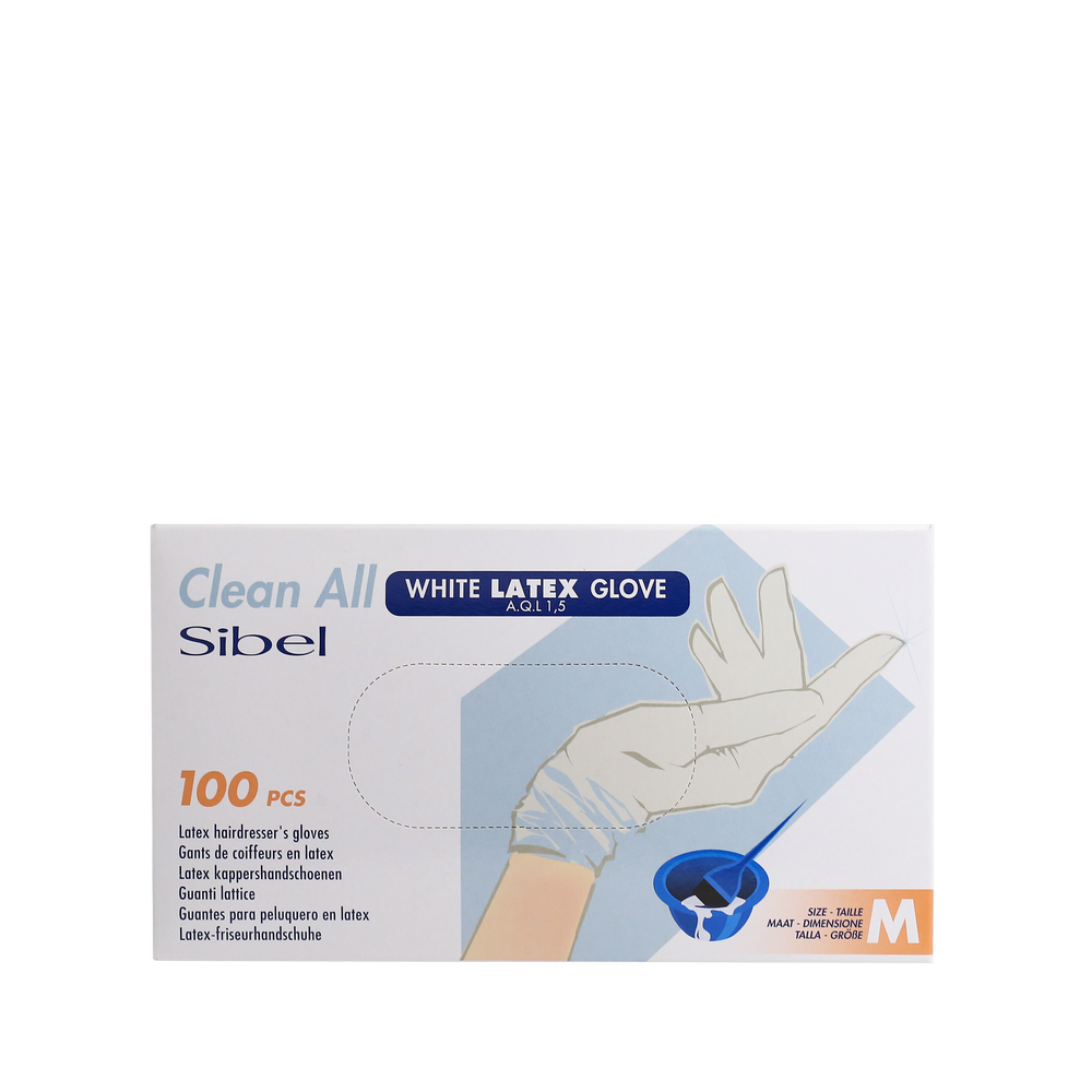 Sibel Handschoenen Latex M wit 100st