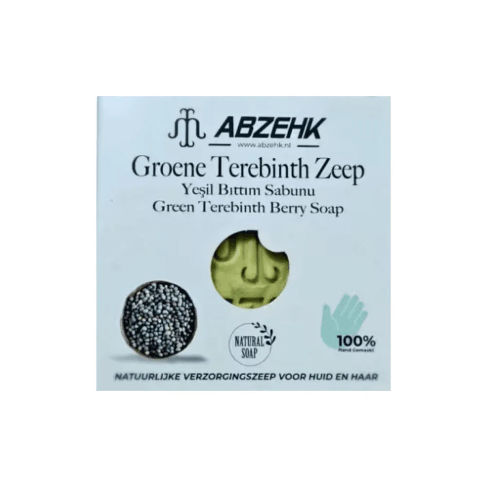 Abzehk Bio natuurlijk Handzeep Blokzeep Groene Terebinth zeep 125gr