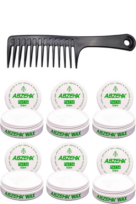 Abzehk Matte Hair Styling Wax 6 Stuks + Gratis Styling Kam