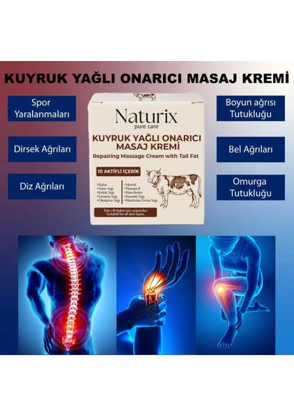 Naturix Staartvet Massagecrème 100 ml | Massagecrème met 10 natuurlijke ingrediënten
