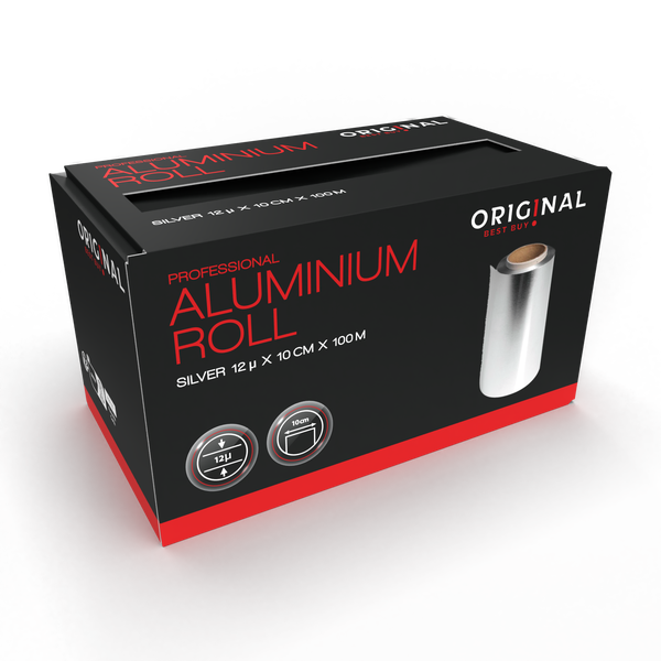 Rouleau de feuille d'aluminium professionnelle OBB 12 µm argentée 10 cm x 100 m