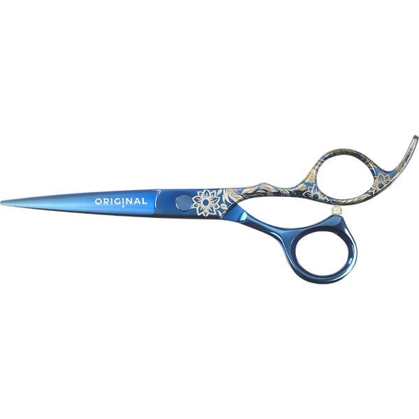 Ciseaux de coupe OBB originaux, motif floral bleu, édition limitée 5,5 pouces
