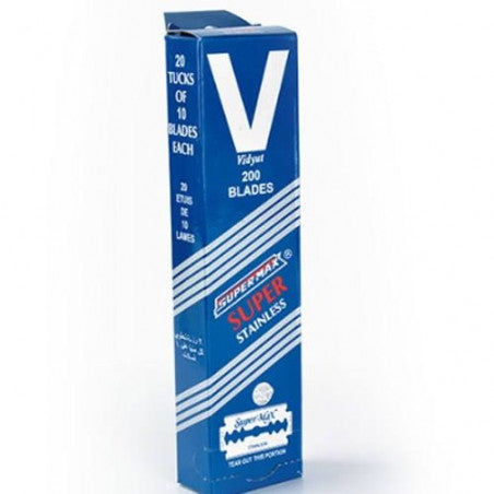 Super-Max Super Stainless Double Edge Safety Razor Blades, 200 blades (20x10)