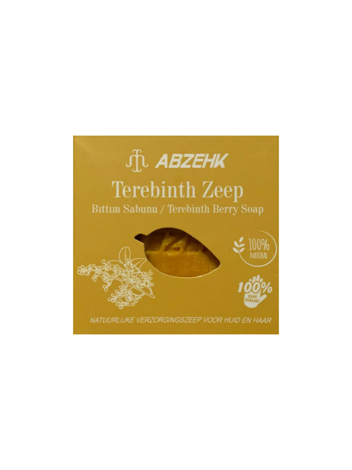 Abzehk Bio natuurlijk Handzeep Blokzeep Blonde Terebinth 125gr