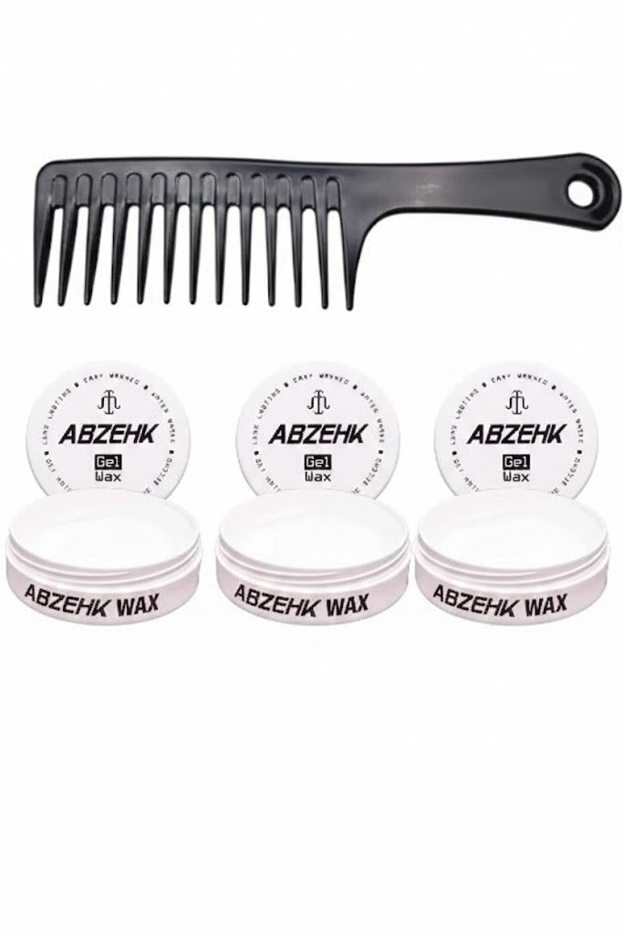Abzehk Hair Styling black Gel wax 3 Stuks + Gratis Styling Kam