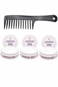 Abzehk Grey Super Strong Hair Styling Wax 3 Stuks + Gratis Styling Kam
