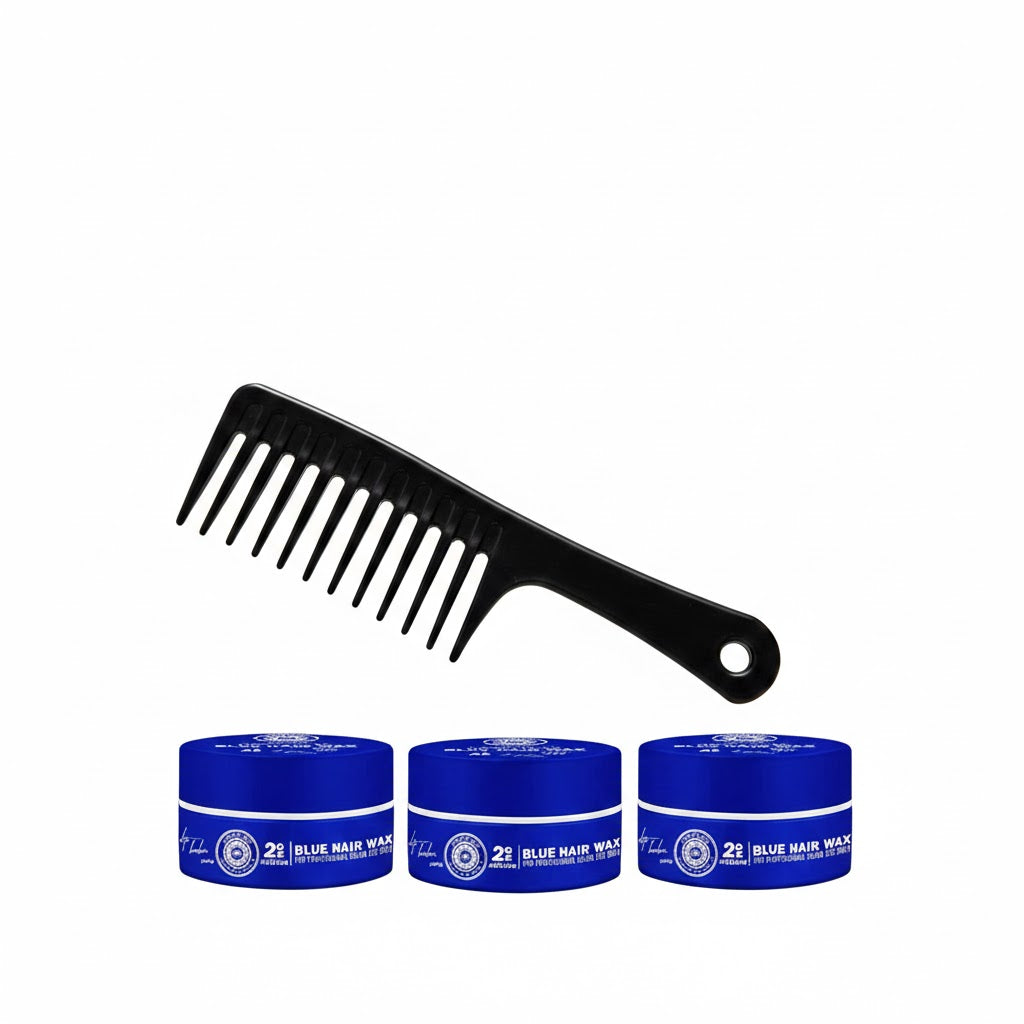 Ronuls Professional hair styling wax Blue met styling kam Voordeelverpakking 3x 150ml
