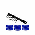 Ronuls Professional hair styling wax Blue met styling kam Voordeelverpakking 3x 150ml