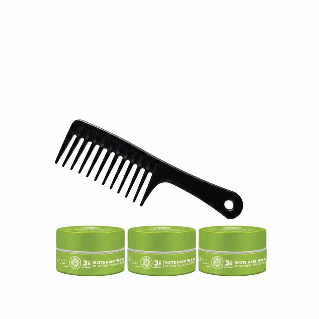 Ronuls Professional hair styling Matte wax met styling kam Voordeelverpakking 3x 150ml