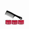 Ronuls Professional haarstyling rood wax met styling kam Voordeelverpakking 3x 150ml