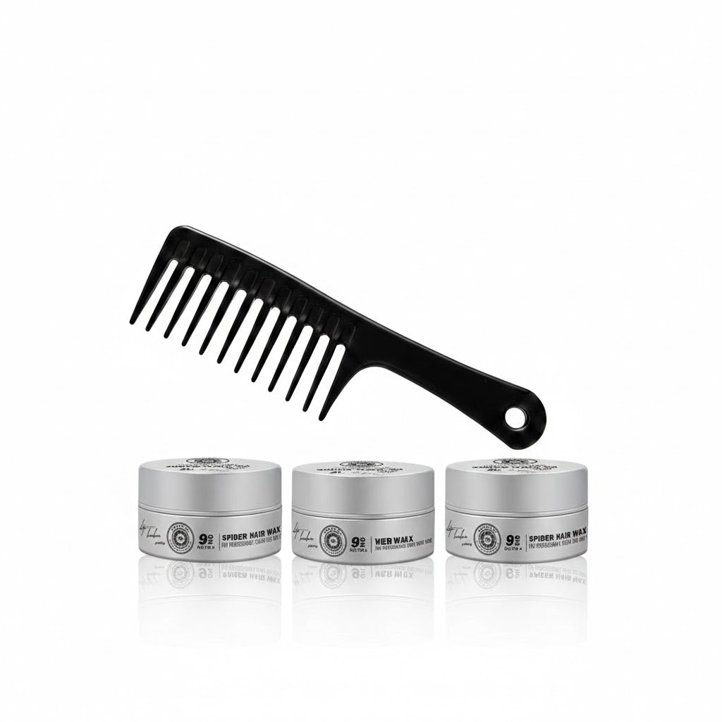 Ronuls Professional haarstyling Spijder wax met styling kam Voordeelverpakking 3x 150ml